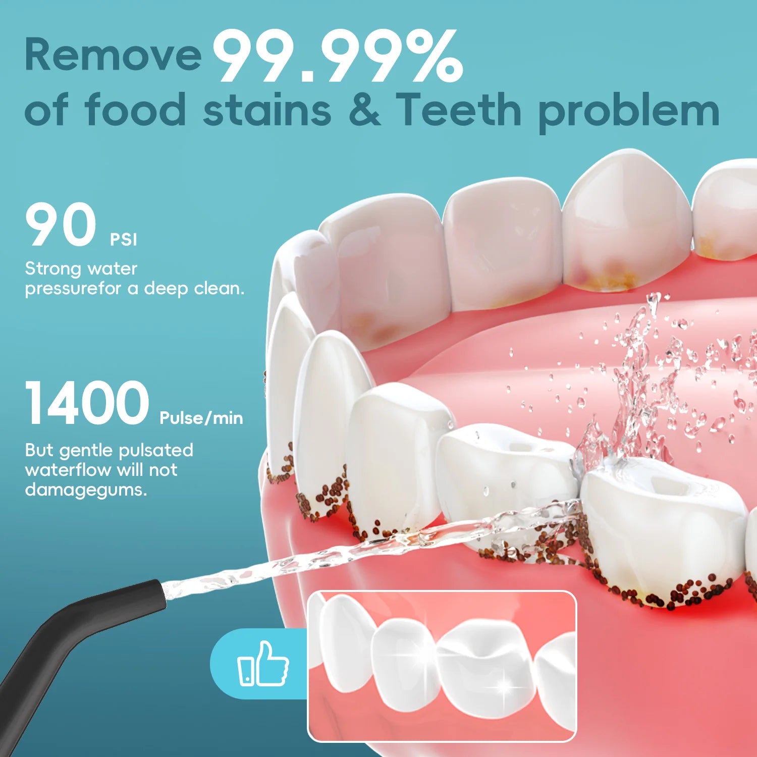 Mornwell D52Pro Portable Rechargeable Water Flosser Dental Oral Irrigator with 4 Nozzles