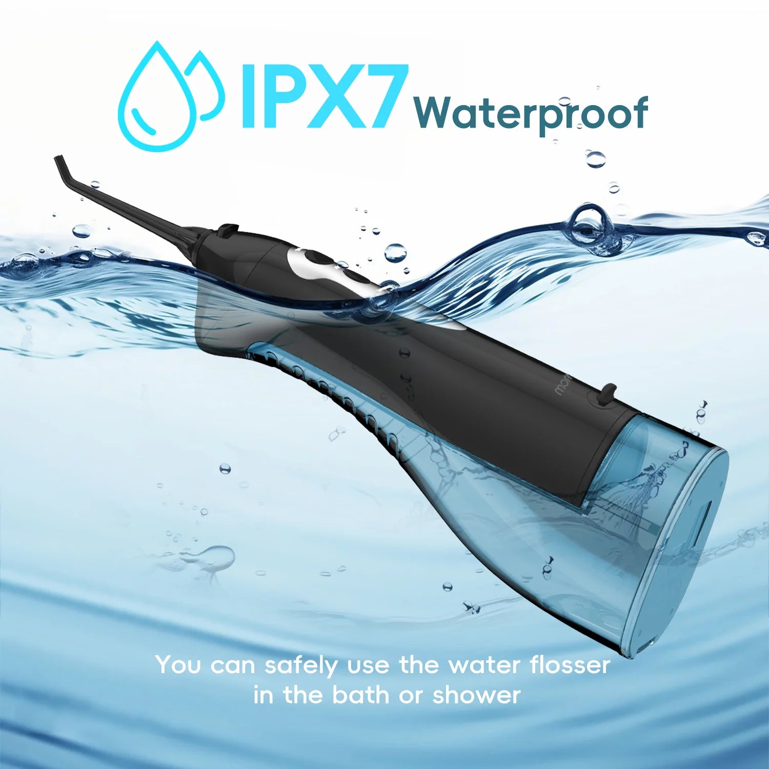 Mornwell D52Pro Portable Rechargeable Water Flosser Dental Oral Irrigator with 4 Nozzles