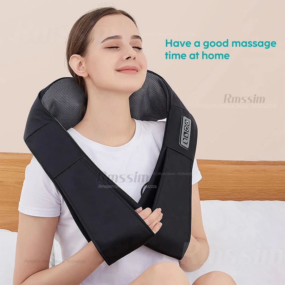 Relaxing Heated U-Shape Shiatsu Deep Kneading Massager for Neck, Back & Body